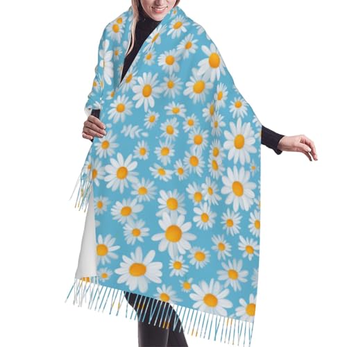 Foulard bleu pour femme écharpe douce contre le froid automnal
