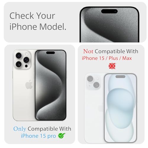 Image of SENBUN Tempered Glass Screen Protector Compatible for iPhone 15 Pro with Edge to Edge Coverage and Easy Installation Kit, Pack of 1, Black
