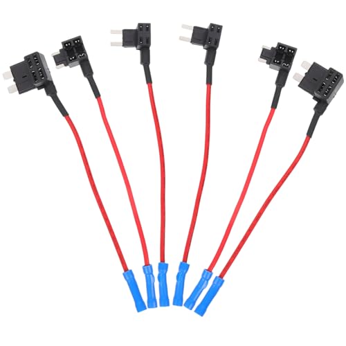 Garneck 6 Piezas Adaptador de Fusibles para Automóvil de Portafusibles Mini y Mediano con Conector Azul para Protección de Circuitos Coche Camión y Barco Compatible con Fusibles Estándar