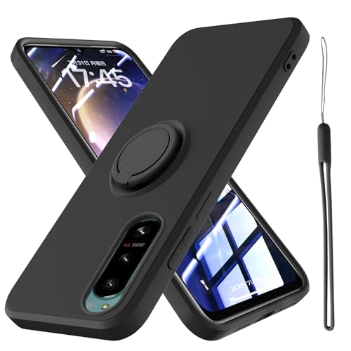 Xperia 5 IV �p �P�[�X �V���R�� ���^ �����O�t�� SO-54C SOG09 �p ���� �X���� �\�t�g �J�o�[ �ϏՌ� TPU �X�g���b�v�z�[�� �t�̃V���R�� �V���v�� �X�}�z�P�[�X �ϋv�� �X�^���h�@�\ �T���T�� �w��h�~ �G�N�X�y���A 5