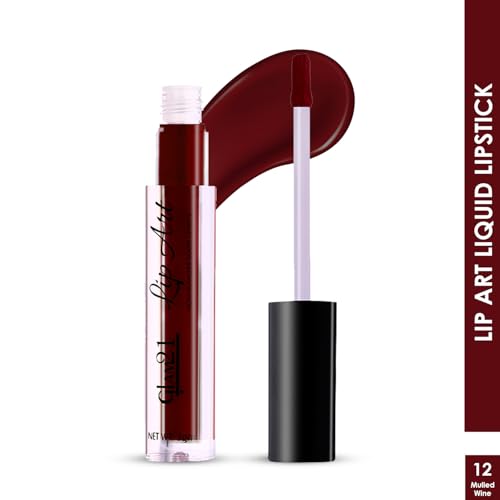 Image of Glam21 Lip Art Non-Transfer Matte Liquid Lipstick | Lightweight, Long-Lasting | Waterproof & Smudge-Proof Lip Colour | Intense Pigment | 3gm -Mulled Wine-12