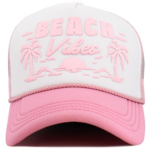 Image of Vacation Beach Camping Womens Baseball Cap Distressed Vintage Unconstructed Embroidered Patch Hat