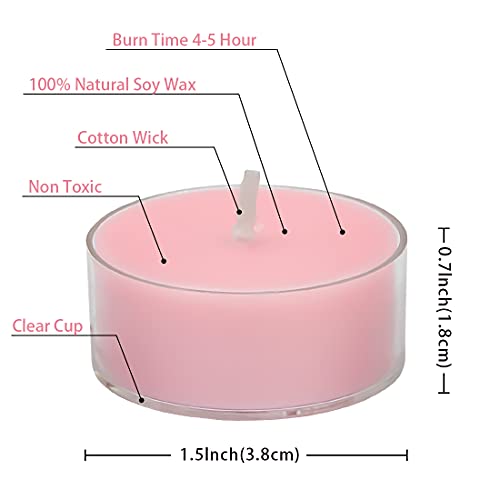 Deybby DES1X05 Natural Scented Soy Wax Tealight Candles Bulk, Romantic Rose Aromatherapy Luxury Tea Candle Set Of 12-4 Hour Burn Time thumb #1