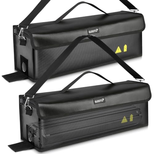 GUOOTU 2 Er Set Ebike Akku Tasche,Feuerfest bis 1400 °C,für Lagerung,Transport, Akku Tasche Wasserdicht Explosionssicher,Ebike akku schutzhülle Großraum (2, 49 x 15 x 15cm -2 Stück)