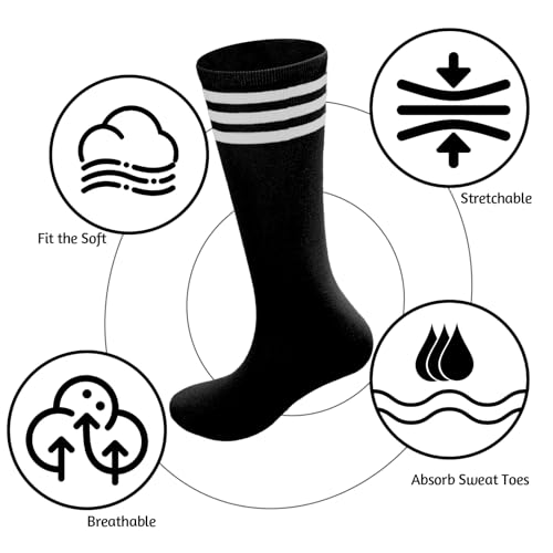 4 Pairs Toddler Soccer Socks Kids Soccer Socks Softball Baseball Youth Athletic Girls Boys Knee High Sock3