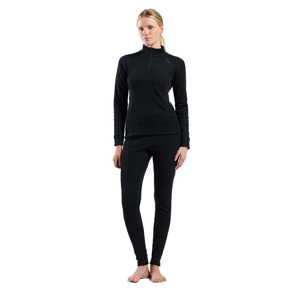 Odlo Active X-Warm sous-vêtements Thermiques à Manches Longues pour Femme avec 1/2 Fermeture éclair I sous-vêtements de Ski Chauds