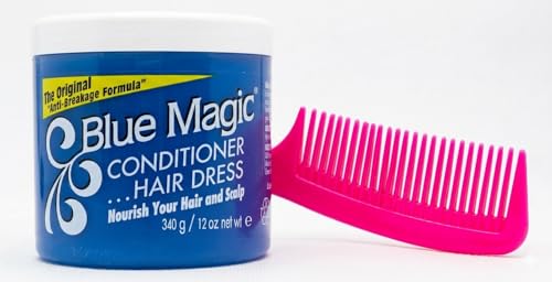 Blue Magic Conditioner Hair Dress 12 oz Jar with Styling Comb