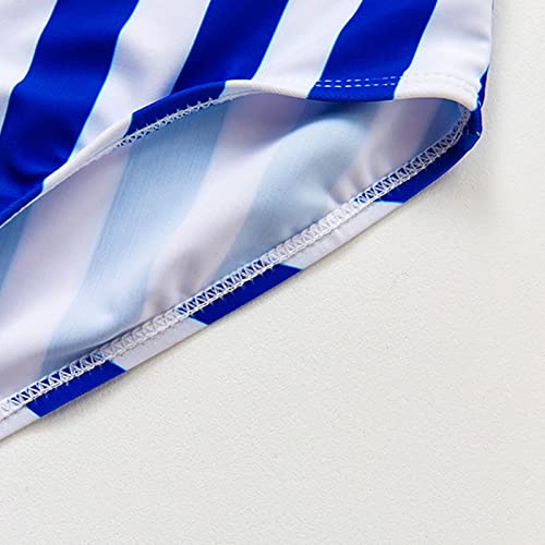 2 to 9 Years Old Girls Blue Vertical Stripe Letter Girls 1 Piece Swimsuit Toddler Girl Bathing Suits4