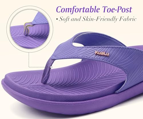 Image of KuaiLu Women's Orthotic Arch Support Flip Flops Yoga Mat Thong Sandals