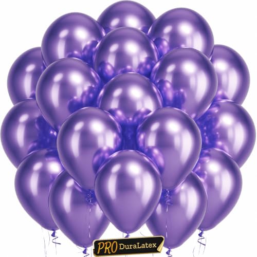 Image of Bezente Pro Duralatex Metallic Purple Extra-Thick Balloons 120 Pack 10 inch