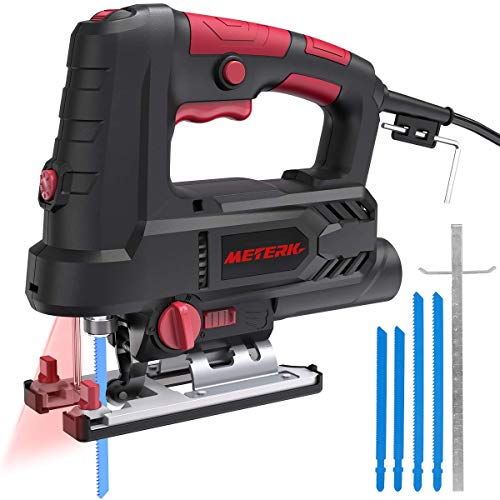 Jigsaw, METERK Upgraded 800W 6.7 Amp 3000 SPM Jig Saw with Laser Guide