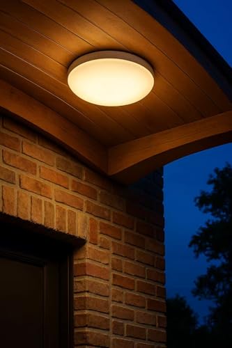 TEKHOME Plafoniera LED da Soffitto Esterno 24W IP65 – Lampada Impermeabile per Balcone, Garage e Corridoio, 2700LM, in ABS+PS, Luce Calda/Naturale/Fredda ES52 (3000K)