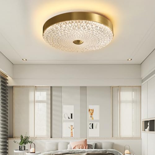 Plafonnier LED dorée 50cm rond réglable avec télécommande pour salon - 3