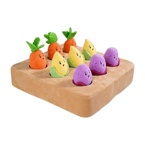 driattie Karotten Hundespielzeug | Interaktives Quietschkissen,Mentales Förderungsspielzeug für Hunde | Für Welpen, Kätzchen, kleine bis große Hunderassen, für drinnen & unterwegs, gegen Langeweile