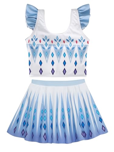 Image of WonderBabe Toddler Girls 2 Piece Tankini Bathing Suits Princess Summer Rash Guard Swimwear