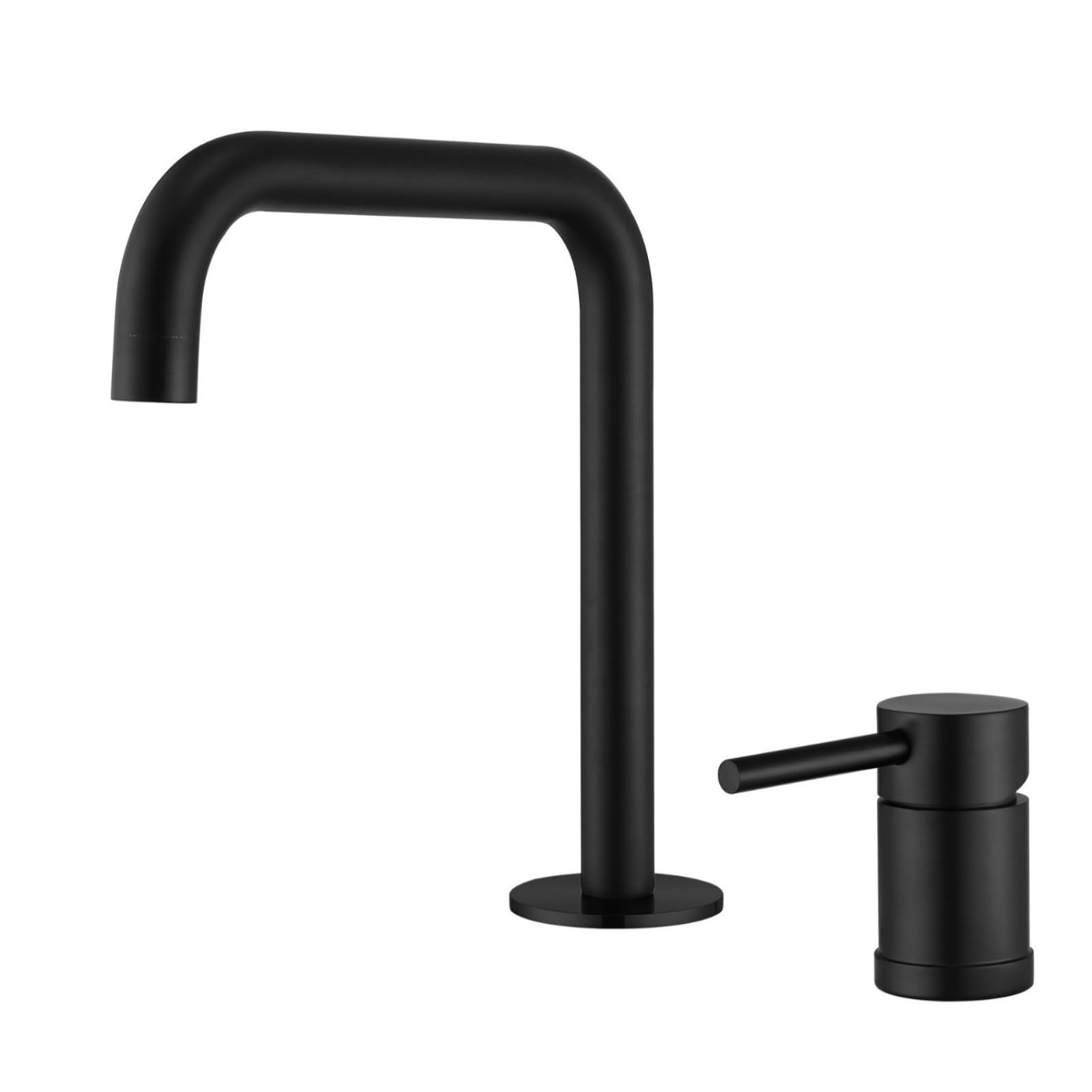 Fanjubei Black With Seven Characters Bathroom 304 Stainless Steel Basin Hot And Cold Water Faucet, Black Seven-Character Design