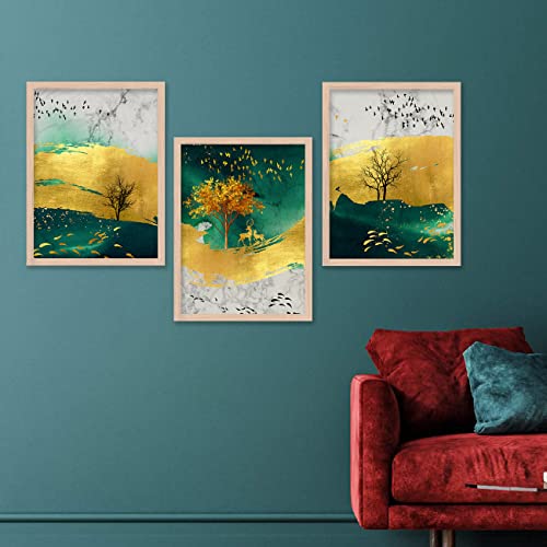 Image of kotart Modern Wall Art Framed Painting for Wall Decoration - Wall Paintings for Living Room, Bedroom - Big Size Wall Painting - Set of 3 - D (Art 10, 10x13 inch)