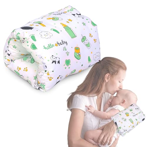Image of Nursing Arm Pillow, Breast Feeding Pillows for Mother, Bottle Feeding Pillows for Babies Suitable for Travel (Panda Green)