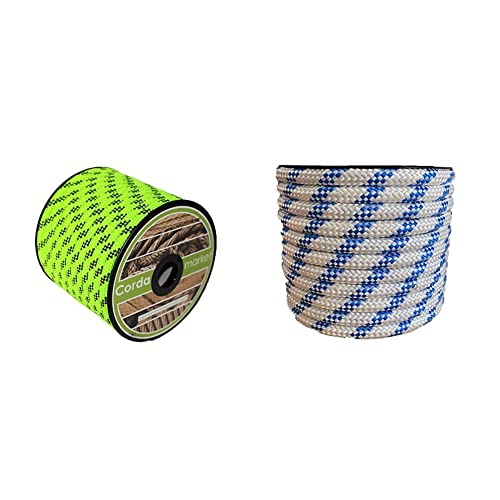 Cuerda driza de 10mm blanca o verde flúor cabo resistente de 25 metros para adultos unisex