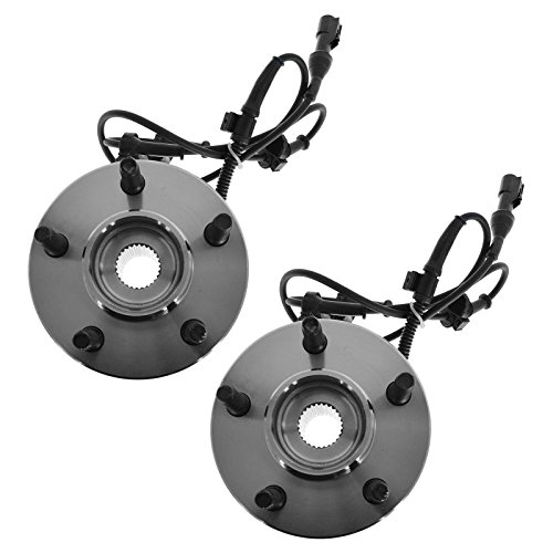 Image of TRQ Front Driver and Passenger Side Wheel Bearing and Hub Assembly Set 2 Piece Compatible with 96-01 Ford Explorer AWD 95-99 Explorer 4WD 01-02 Sport Trac 4WD 97-01 Mercury Mountaineer AWD
