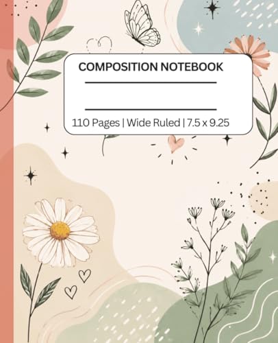 Composition notebook for Girls, boys, men, women: Nature Bright Colorful Vibrant Background | Grid Paper Notebook | Geometric Pink Paper Notebook For ... Science | 7.5x9.25, Wide Ruled White Pag