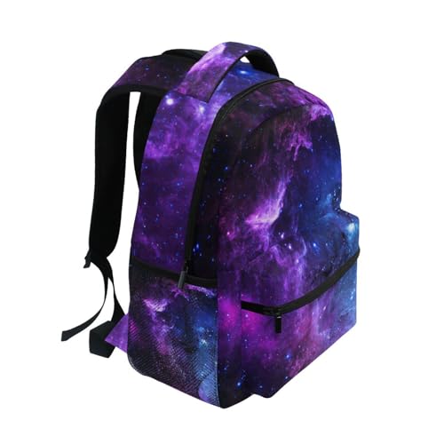 Sac à dos d'école violet galaxie Mnsruu taille M pour élève