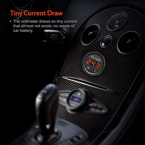 Mictuning J0001L Dc 12V Led Display Voltmeter Waterproof For Boat Marine Vehicle Motorcycle Truck Atv Utv Car Camper Caravan Red Digital Round Panel #TOP1