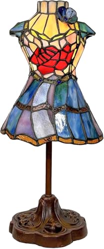 Lampa stołowa do sukienki księżniczki – witrażowa lampka nocna z żeliwną podstawą do dekoracji domu i pokoju weselnego