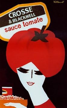 WONDERFULITEMS Crosse Blackwell Sauce Tomate Woman with Tomate Head Food 16" X 24" Image Size Vintage Poster REPRO ON Canvas