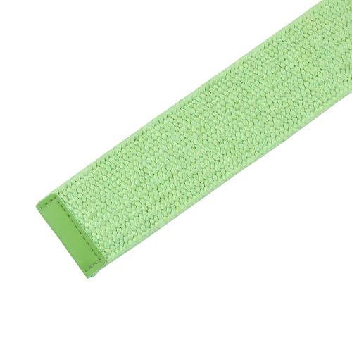 Women's Cotton and Linen Style Plastic Straw Braided Belt Circle Buckle for Dresses3
