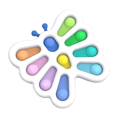 genialkiki Fidget Dimple Toy, Stress Relief Hand Toys Silicone Baby Sensory Simple Dimple Toys Flipping Board Grasp Toys Early Educational Toy Pop Fidget it Toy for Kids Adults Cover