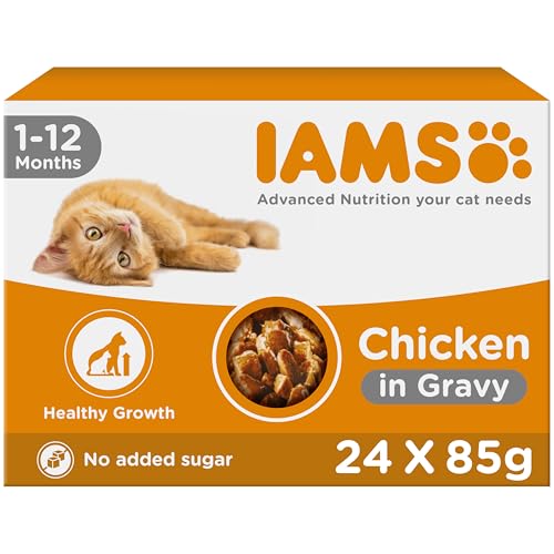 IAMS Delights Kitten Wet Food - Multipack Cat Food with Chicken in Sauce Ideal Food for Junior Kittens from 1-12 Months 24 x 85g