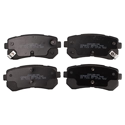 Image of TRQ Rear Brake Pad and Rotor Set Ceramic Coated Rotors Compatible with 2018-2020 Hyundai Kona