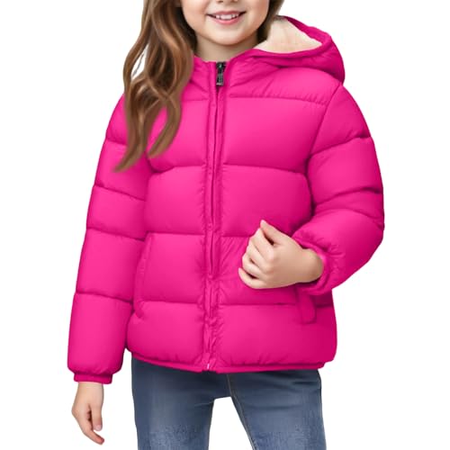 LHUUVER Winterjacke Mädchen Steppjacke Winter Langarm Daunenjacke Outdoor Dicke Thermojacke Bequeme Warm Daunenmantel Unisex Kinderjacke Freizeit Parka Jacke Wintermantel Outdoorjacke Übergangsjacke
