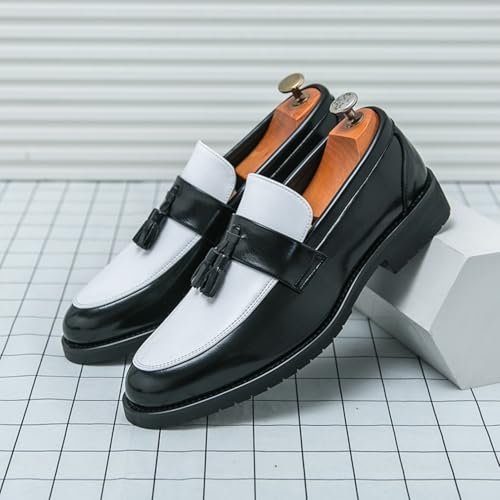 Amtopiyo Men's Smart Tassel Penny Loafers Microfiber Leather Slip-On Formal Dress Shoes3