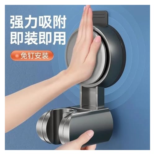 Support de pomme de douche à ventouse amovible et orientable robuste - 4