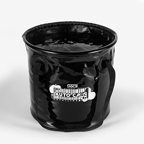 SGCB Collapsible Bucket 4 Gallon with Handle Light Weight PVC Portable Folding Bucket Water Container for Car Wash Camping Fishing Hiking Traveling Backpacking Outdoor Survival Gardening