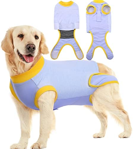 IDOMIK Dog Surgery Recovery Suit, Soft Dog Recovery Suit Onesie, Dog Surgical Recovery Suit for Neuter Spay Female Male, Dog Cone E-Collar Alternative, Pet Body Suit Prevent Licking Abdominal Wound