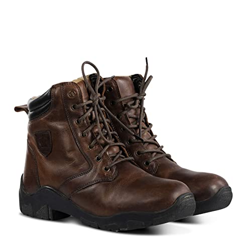 HORZE Water Resistant Winter Leather Boots - Brown - 7.5