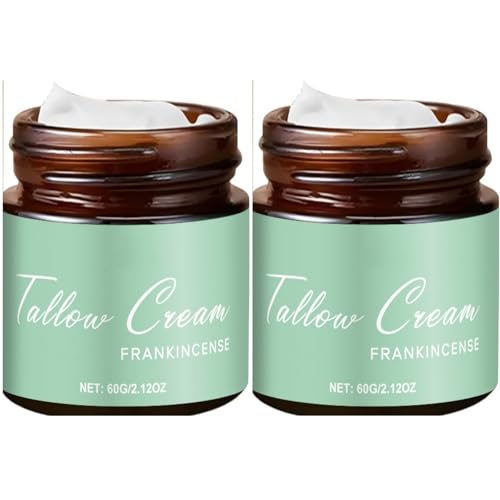 Talgcreme mit Talg, Glycerin und Weihrauch, tief feuchtigkeitsspendend für Gesicht und Körper, natürlich, hydratisiert die Haut für Männer, FrauenReduziert Hautreizungen und Empfindlichkeit, (2PCS)
