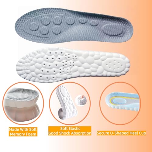 Plantillas 4D Memory Foam para Hombre y Mujer Gris Talla 5-9 miniatura 2