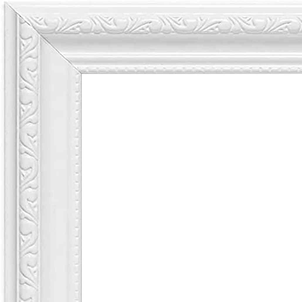 TradeZilla Antique Style Ornate Shabby 45x65cm Poster/Picture Frame Size| White Colour MDF Solid wood & HD Perspex | Landscape & Portrait Display |Gift Wall Art Gallery Home Décor (White)