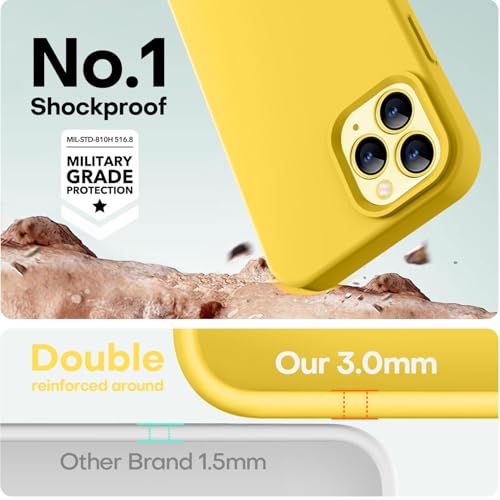 Image of LOVE 3000 Compatible with iPhone 12 Pro Max Phone Case | Thickening Liquid Silicone | Anti-Scratch Microfiber Lining | Full-Body Duty Heavy Protection Case for iPhone 12 Pro Max Women Girls, Yellow