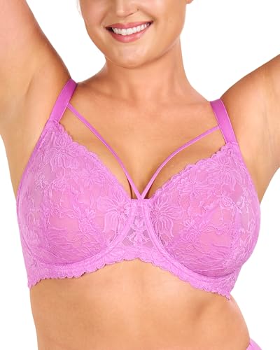 Image of HSIA Minimizer Bras for Women Full Coverage, Unlined Lace Sexy Plus Size Underwire Bra for Large Breasts