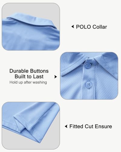 Image of MIVEI Kids' Performance School Uniform Polo Shirt Breathable UPF50+ | Youth Boys Girls Short Sleeve Golf Collared Shirts Grid Dry Fit Wrinkle Free Stretch Lightweight Cool Athletic Button Dress
