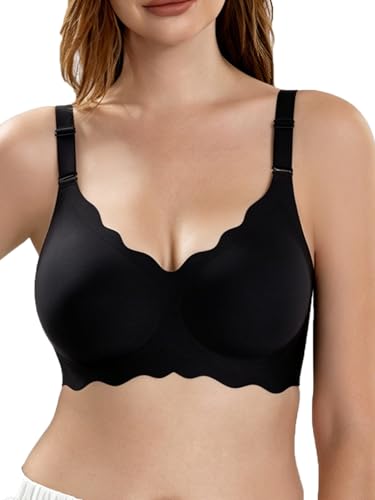 Image of Jelly Bras for Women Push Up Seamless Bralettes Wireless No Underwire Everyday Soft Comfortable Bra T Shirt Bra