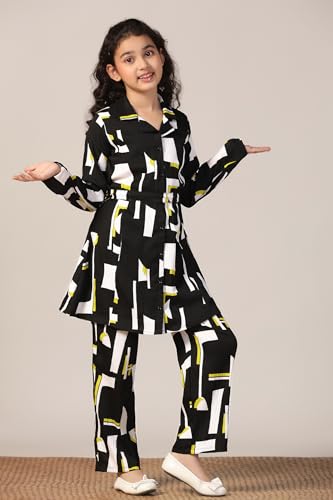 Image of Fashion Dream Girl's Rayon Abstract Printed Clothing Set|Co-ord Set|Casual Wear|Coordinate Outfit for Girls