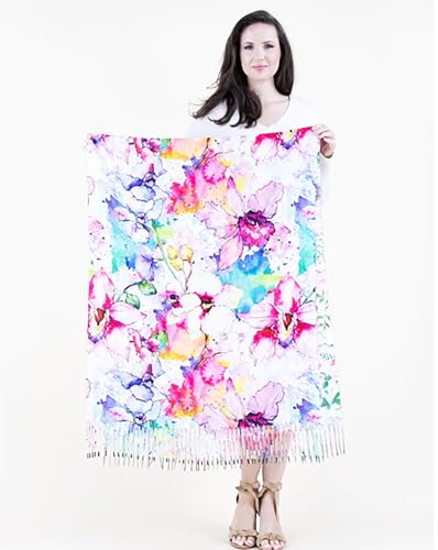 Double-Sided Large Wearable Art Scarf, Cashmere-Feel Reversible Iconic Classic Artworks by Legendary Artists3