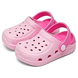 OWIF Boys Girls Toddler Clogs Little Kids Slip on Slides Sandals Truck Car Bunny Summer Water Shoes Garden Beach Pool Outdoor Bathing Shower Slippers Pink