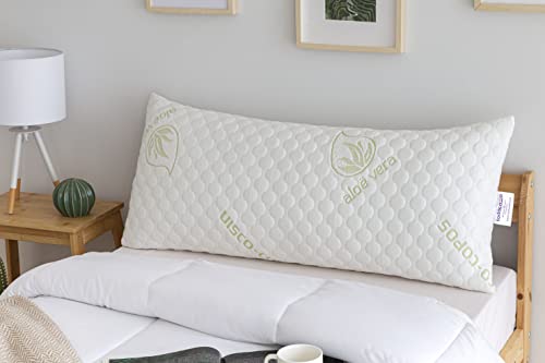 Todocama Kopfkissen, 100% viskoelastisch, Kern aus Stretch-Gewebe, gepolstert und mit Flockenpartikeln, weiß, 80 cm